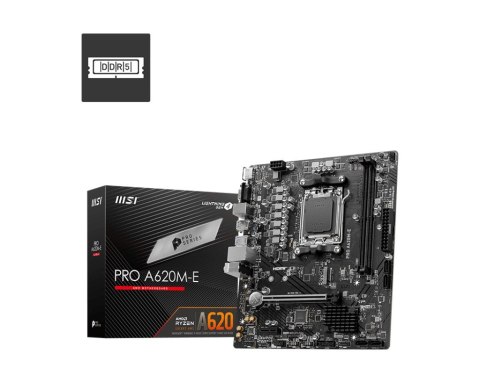 MSI Płyta główna PRO A620M-E AM5 2DDR5 HDMI/M2 mATX MSI Płyta główna PRO A620M-E AM5 2DDR5 HDMI/M2 mATX