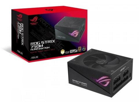 Asus Zasilacz Rog Strix 750W 80+ Gold Aura ATX 3.0 czarny Asus Zasilacz Rog Strix 750W 80+ Gold Aura ATX 3.0 czarny