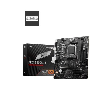 MSI Płyta główna PRO B650M-B AM5 2DDR5 HDMI mATX MSI Płyta główna PRO B650M-B AM5 2DDR5 HDMI mATX