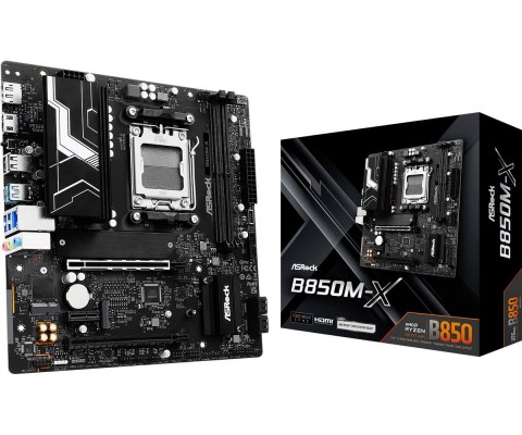 ASRock Płyta główna B850M-X AM5 2DDR5 M.2 USBC mATX ASRock Płyta główna B850M-X AM5 2DDR5 M.2 USBC mATX