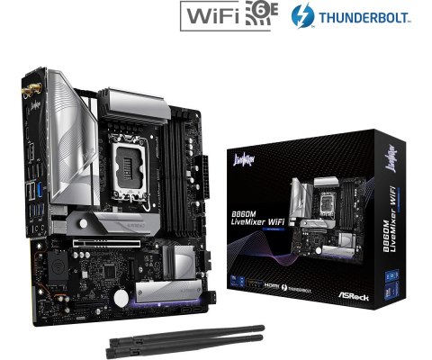 ASRock Płyta główna B860M LIVEMIXER WIFI s1 851 4DDR5 mATX ASRock Płyta główna B860M LIVEMIXER WIFI s1 851 4DDR5 mATX