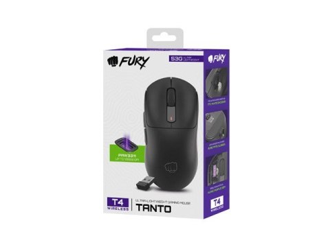 Natec Mysz Fury TANTO T4 RGB 12000DPI bezprzewodowa czarna