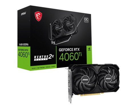 MSI Karta graficzna GeForce RTX 4060 Ti Ventus 2X OC 16GB GDDR6 128b czarna MSI Karta graficzna GeForce RTX 4060 Ti Ventus 2X OC 16GB GDDR6 128b czarna