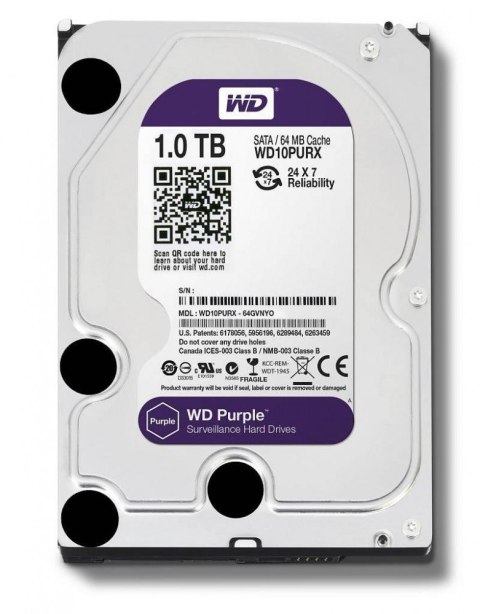 Western Digital HDD Purple 1TB 3,5'' 64MB SATAIII/5400rpm Western Digital HDD Purple 1TB 3,5'' 64MB SATAIII/5400rpm