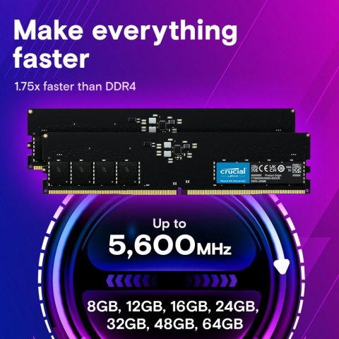 Crucial Pamięć DDR5 32GB/5600(2*16GB) CL46 (16Gbit) Crucial Pamięć DDR5 32GB/5600(2*16GB) CL46 (16Gbit)