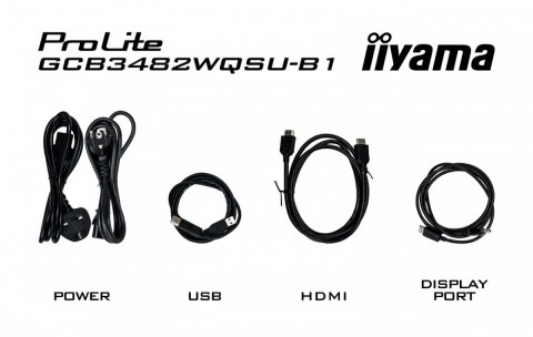 IIYAMA Monitor 34 cale G-Master GCB3482WQSU-B1,VA,UWQHD,120HZ,1500R, HDR400, 21:9, 500cd,2x5W, USB-c