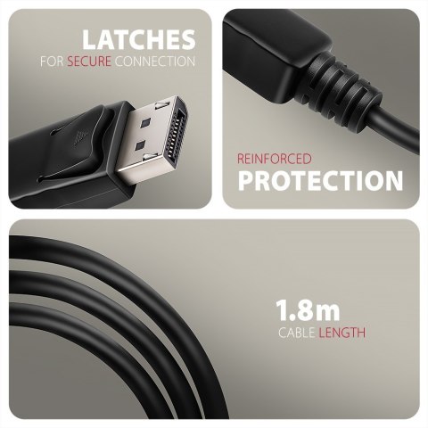 AXAGON RVD-HI20C2 Adapter aktywny DisplayPort -> HDMI 1.4, 4K/60Hz, kabel 1,8m