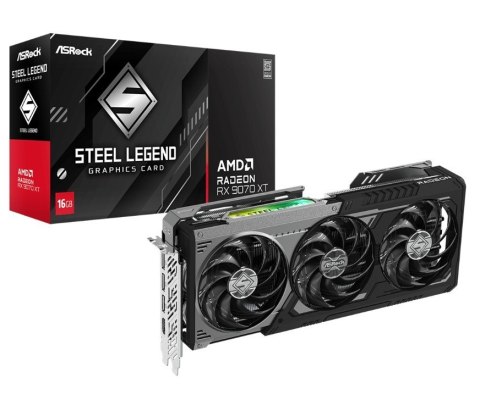 ASRock Karta graficzna Radeon RX 9070 XT STEEL LEGEND DARK 16GB GDDR6 256bit 3DP/HDMI ASRock Karta graficzna Radeon RX 9070 XT STEEL LEGEND DARK 16GB GDDR6 256bit 3DP/HDMI