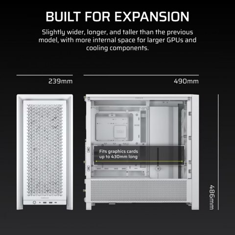 Corsair Obudowa FRAME 4000D RS White Mid Tower ATX Corsair Obudowa FRAME 4000D RS White Mid Tower ATX