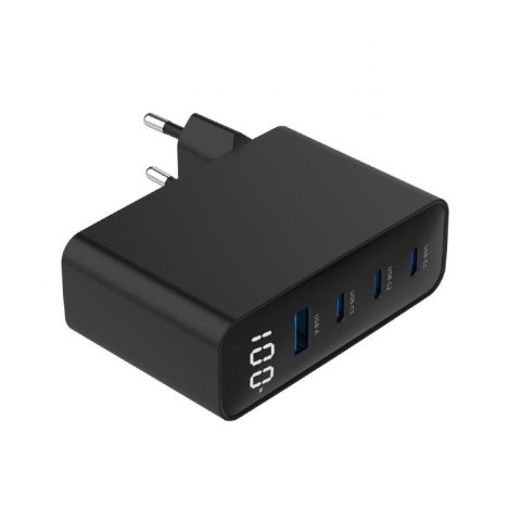 Gembird Ładowarka uniwersalna 100W GaN 1xUSB-A 3xUSB-C szybkie ładowanie LCD czarna Gembird Ładowarka uniwersalna 100W GaN 1xUSB-A 3xUSB-C szybkie ładowanie LCD czarna