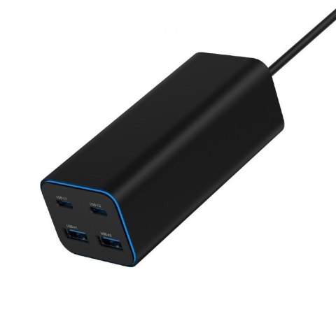Gembird Ładowarka uniwersalna 100W GaN 2xUSB-A 2xUSB-C szybkie ładowanie czarna Gembird Ładowarka uniwersalna 100W GaN 2xUSB-A 2xUSB-C szybkie ładowanie czarna