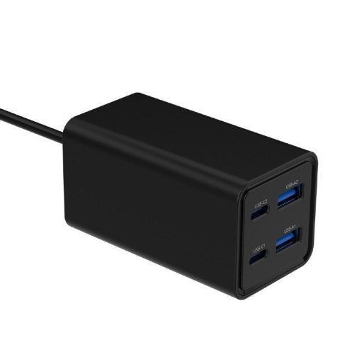 Gembird Ładowarka uniwersalna 65W GaN 2xUSB-A 2xUSB-C szybkie ładowanie czarna Gembird Ładowarka uniwersalna 65W GaN 2xUSB-A 2xUSB-C szybkie ładowanie czarna