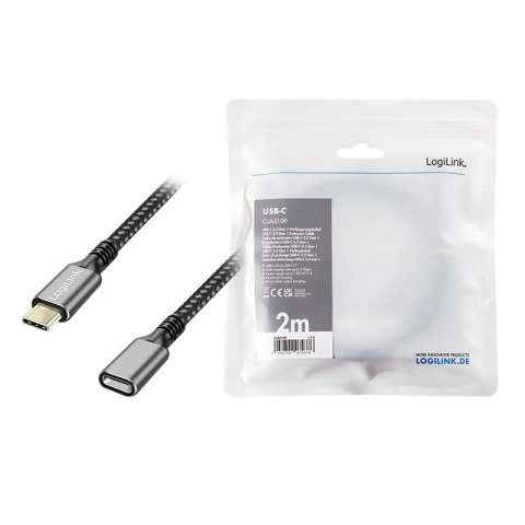 LogiLink Kabel USB3.2 gen1 TypeC do USB-C/F, PD, 2m LogiLink Kabel USB3.2 gen1 TypeC do USB-C/F, PD, 2m