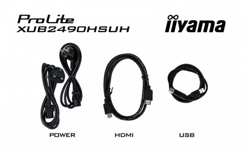 IIYAMA Monitor 24 cale XUB2490HSUH-B2 IPS,FHD,CAM,MIC,HDMI,DP