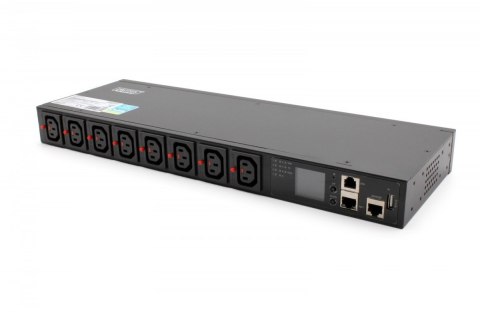 Digitus Listwa zasilająca SMART PDU 1U, gniazdo zasilające IEC320 C20 16A/250V, gniazda 8x C13, 16A Digitus Listwa zasilająca SMART PDU 1U, gniazdo zasilające IEC320 C20 16A/250V, gniazda 8x C13, 16A