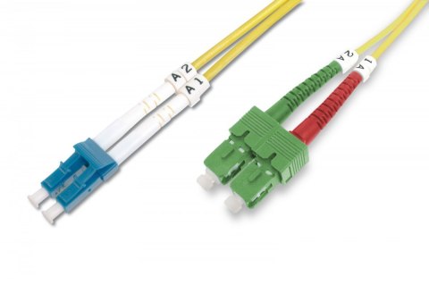 Digitus Światłowodowy kabel krosowy (patch cord) jednomodowy SC APC/LC dplx, SM 9/125, OS2, LSOH, 1m Żółty Digitus Światłowodowy kabel krosowy (patch cord) jednomodowy SC APC/LC dplx, SM 9/125, OS2, LSOH, 1m Żółty
