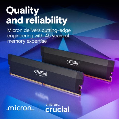 Crucial Pamięć DDR5 Pro OC 32/6400(1*32GB) CL40 Crucial Pamięć DDR5 Pro OC 32/6400(1*32GB) CL40