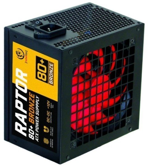 Rebeltec Zasilacz ATX Raptor 800W Bronze 80+, Single Raill, DC-DC Zasilacz spełnia wymagania norm 80 PLUS Bronze, Stabilna moc ciągła 800