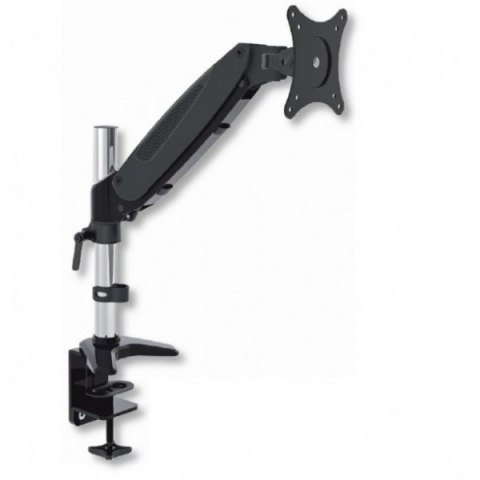 Techly Ramię biurkowe z amortyzatorem gazowym monitor 15-27cali, 8kg, srebrno-czarne Techly Ramię biurkowe z amortyzatorem gazowym monitor 15-27cali, 8kg, srebrno-czarne