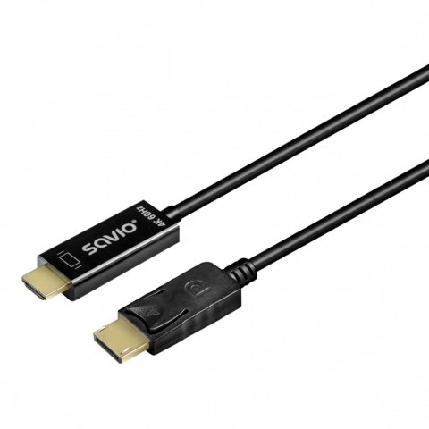 Savio Kabel Display Port do HDMI CL-189 4K 60Hz, 1,5m Savio Kabel Display Port do HDMI CL-189 4K 60Hz, 1,5m
