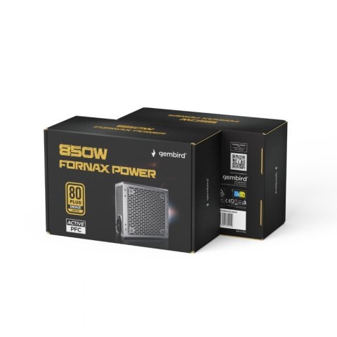Gembird Zasilacz komputerowy Fornax Power 850W 80+Bronze aktywny PFC 120mm wentylator 10-pak Gembird Zasilacz komputerowy Fornax Power 850W 80+Bronze aktywny PFC 120mm wentylator 10-pak