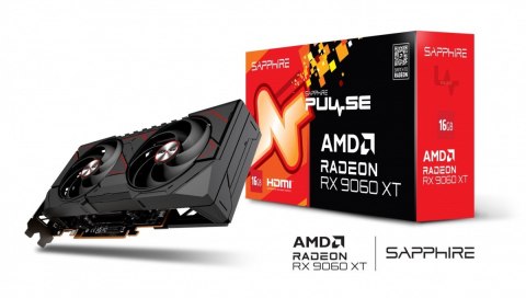 Sapphire Technology Karta graficzna Radeon RX 9060 XT PULSE 16GB GDDR6 128bit DP/2HDMI Sapphire Technology Karta graficzna Radeon RX 9060 XT PULSE 16GB GDDR6 128bit DP/2HDMI