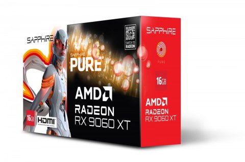 Sapphire Technology Karta graficzna Radeon RX 9060 XT PURE 16GB GDDR6 128bit DP/2HDMI Sapphire Technology Karta graficzna Radeon RX 9060 XT PURE 16GB GDDR6 128bit DP/2HDMI