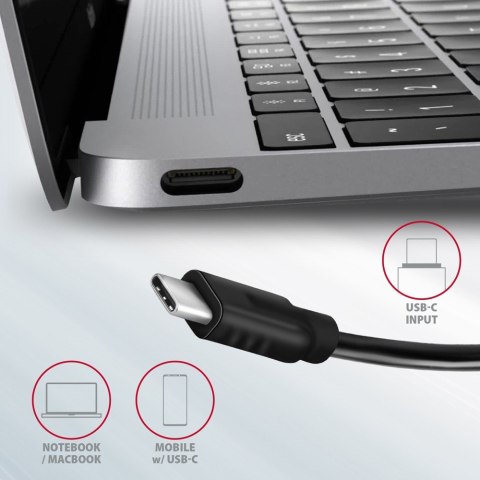 AXAGON HMC-5G21 Wieloportowy hub USB 5in1, 10Gbps, 2x USB-A + 2x USB-C + HDMI 4K/30Hz, PD 60W, 13cm USB-C kabel