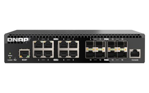 QNAP Przełącznik zarządzany sieciowo QSW-M3216R-8S8T-EU 8x 10GbE RJ45 8x10GbE SFP+