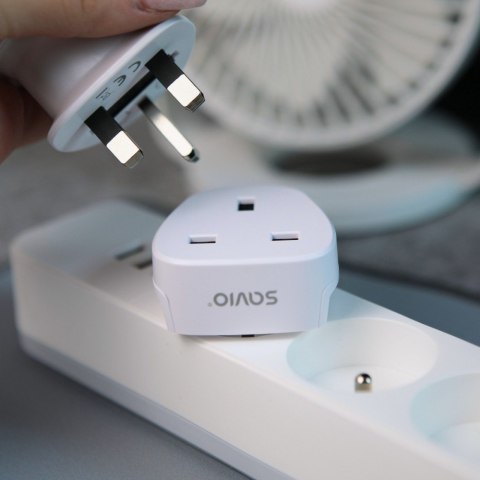 Savio Adapter podróżny, gniazdo UK wtyk EU AP-02