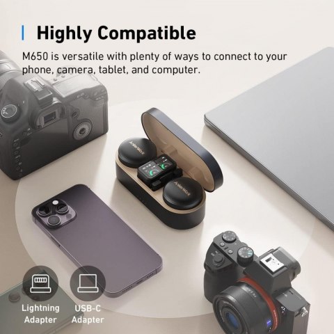 Anker Mikrofon M650 BT USB-C + adaptery, czarny