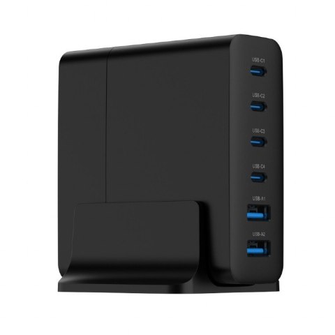 Gembird Ładowarka uniwersalna 75W GaN 2xUSB-A 4xUSB-C szybkie ładowanie czarna