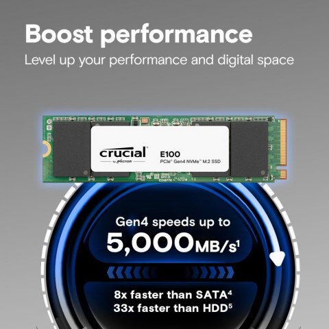 Crucial Dysk SSD E100 2TB M.2 NVMe 2280 PCIe 4.0 5000/4500 MB/s