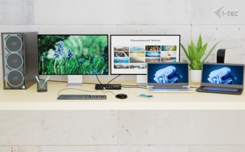 I-tec Stacja dokująca USB-C KVM Dock PRO Three Hosts Dual Video 2x Power Delivery max 92W