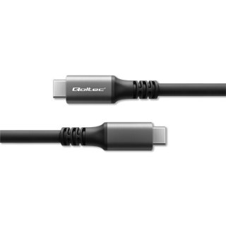 Qoltec Kabel USB4 Ultra-Fast | USB-C PD 240W | Thunderbolt 3/4 | 4K | 40Gb/s | 1m | Czarny