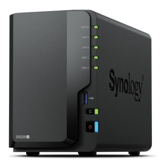 Synology Serwer NAS DS225+ 2x0HDD J4125 2GB DDR4 1xGbE 1x2,5GbE 3Y
