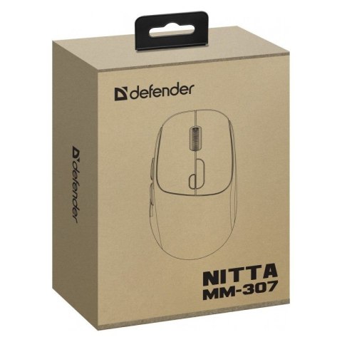 Defender Mysz bezprzewodowa NITTA MM-307 RF+BT 1600DPI 6P biała