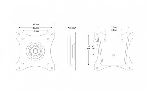Edbak GD03 Uchwyt ścienny monitora VESA 75x75 - 100x100 10 kg