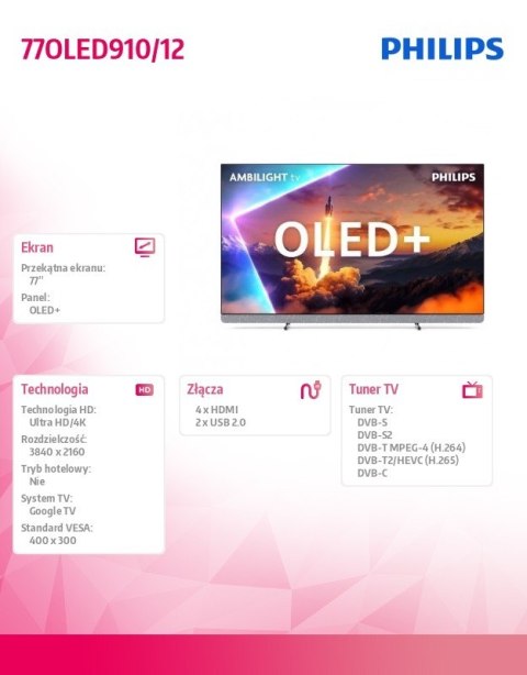 Philips Telewizor 77 cali OLED 77OLED910/12