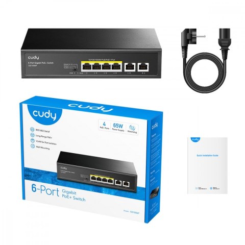 Cudy Przełącznik GS1006P 6-Port Gigabit PoE+ Switch 65W