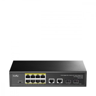 Cudy Przełącznik GS1010P 8-Port Gigabit PoE+ Switch with 2 Gigabit Uplink ports and 2 Gigabit SFP slot 120W