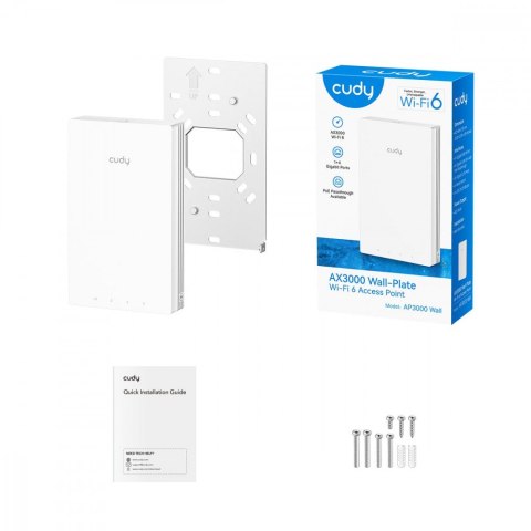 Cudy Punkt dostępowy AX3000 Gigabit Wall-Plate Wi-Fi 6 Access Point