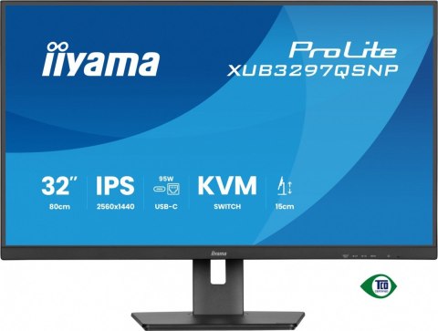 IIYAMA Monitor 32 cale XUB3297QSNP-B1 IPS,QHD,USB-C DOCK (95W), USB HUB 4x, KVM, RJ45