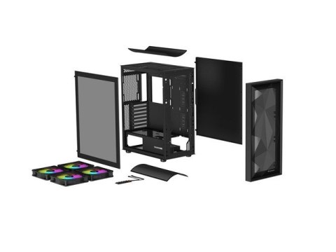 Natec Obudowa Genesis Diaxid 605 ARGB MIDI TOWER USB-C Czarna