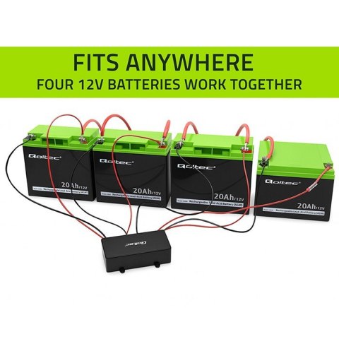 Qoltec Balanser napięcia 48V do akumulatorów 4x12V | 10A | LiFePO4 AGM GEL