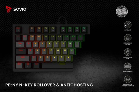 Savio Klawiatura mechaniczna STYX Outemu Peach Silent Hot Swap RGB