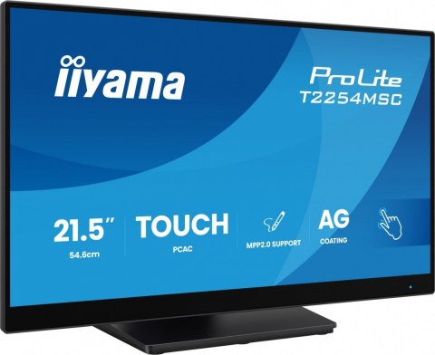 IIYAMA Monitor 21.5 cala T2254MSC-B2AG POJ.10PKT., IPS, POWŁOKA AG, 300cd, FHD, HDMI, DP, 2xUSB, 7H