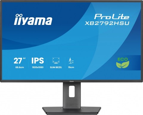 IIYAMA Monitor 27 cali XB2792HSU-B1 IPS,FHD,HDMI,DP,120Hz,350cd,4ms, cienkie ramki, 1500:1, ErP B, USB HUBx2