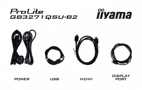 IIYAMA Monitor 31.5 cala GB3271QSU-B2 1ms,IPS,180Hz,2x HDMI,DP,400cd,FreeSync QHD,2x USB(3.2),2x USB-C,2x 4.5W,HAS-150mm