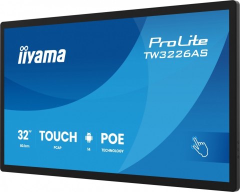 IIYAMA Monitor 32 cale TW3226AS-B3P POJ.10PKT.VA.24/7.FHD,500cd,HDMI,3xUSB, 1xUSB-c,RJ45,MIC, 2x5W,ANDROID 14,RK3567, 4/32GB, iiSign2